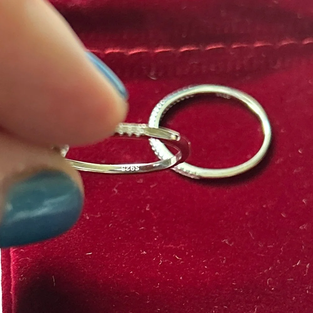 Moissanite Diamond‎ 925 Sterling Silver bridal set size 9 retail $599